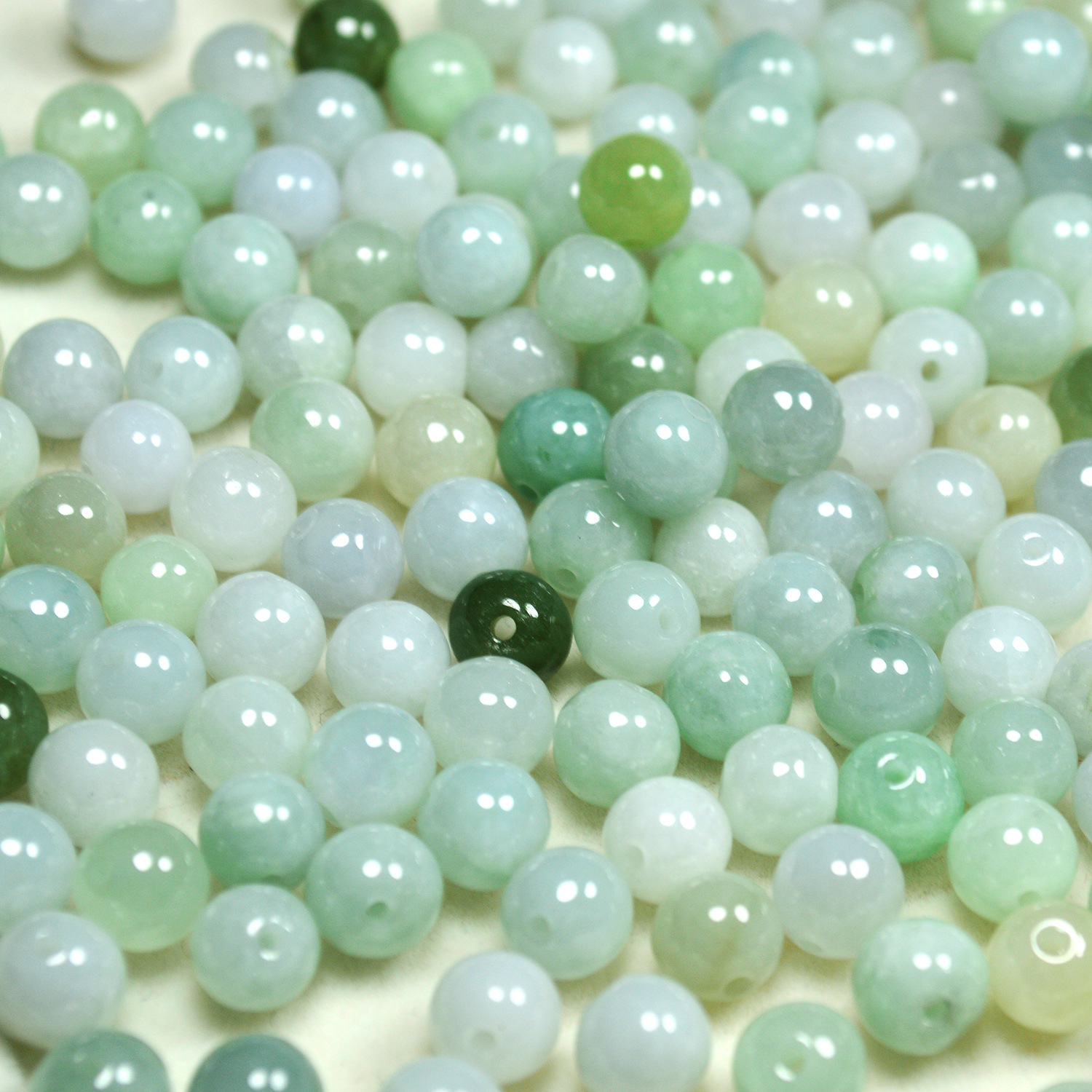 然缅甸玉翡翠a货圆散珠子批发4mm 编织手绳手链手串 diy饰品配件