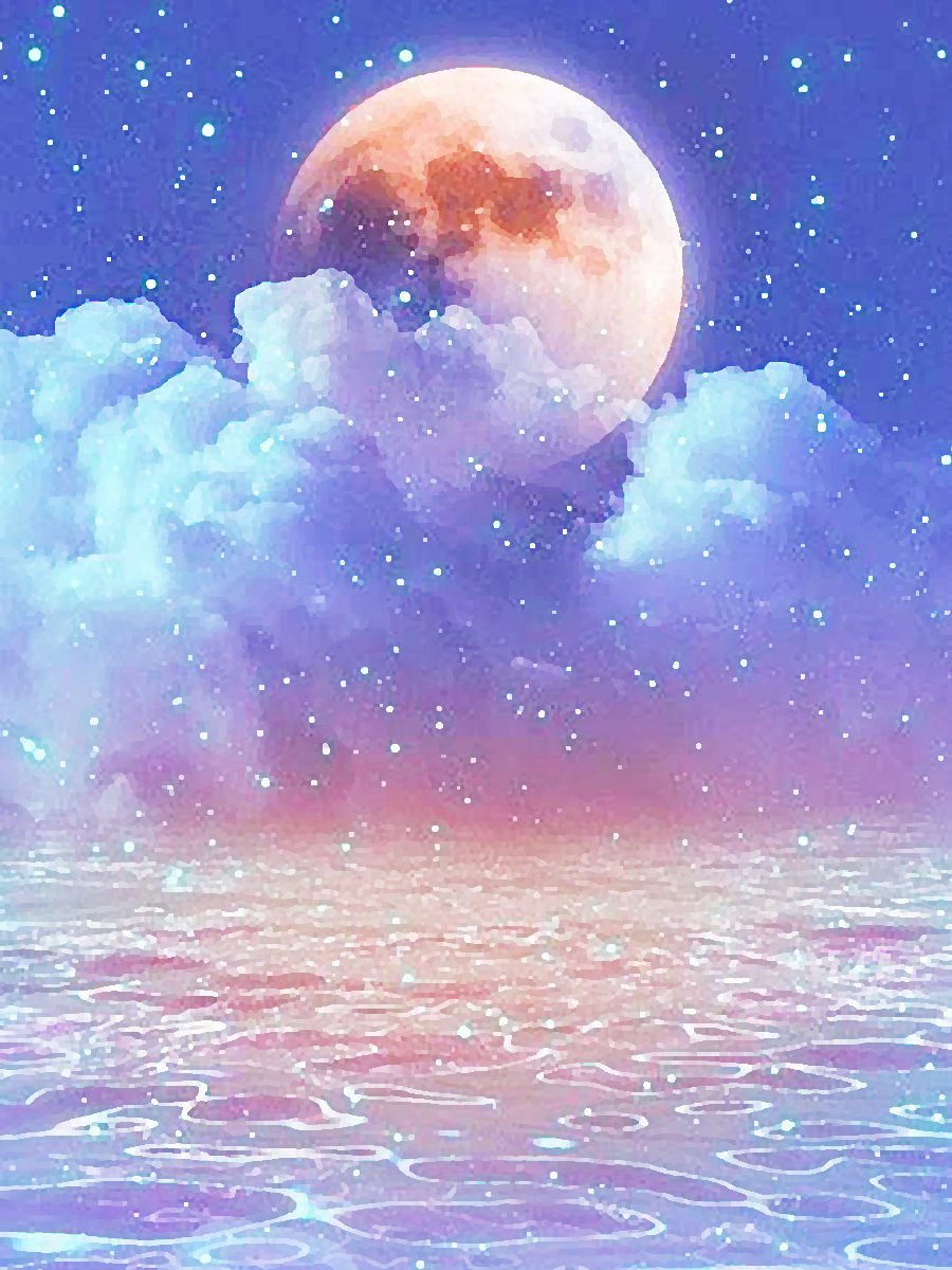 5d钻石画动物独角兽圆钻满钻diy十字绣海景星空钻石绣装饰画30*40