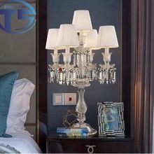 欧式客厅水晶台灯简约现代创意家用婚房床头卧室台灯大气奢华台灯
