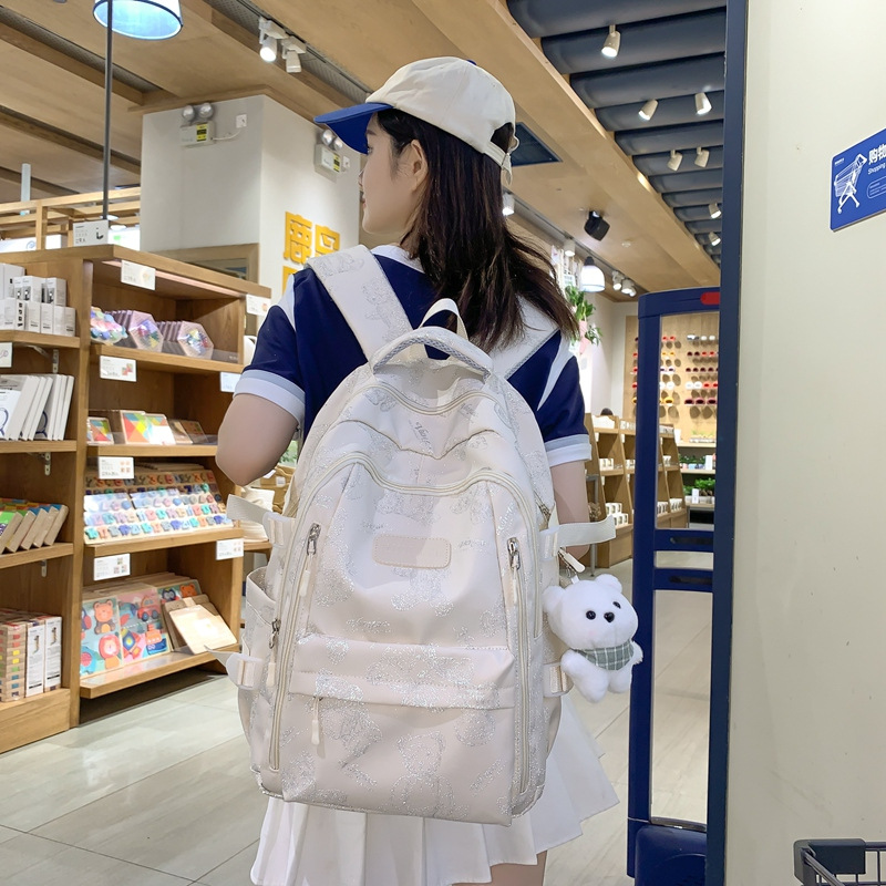 小清新大学生书包中学生双肩高颜值女生大容量潮酷轻便高中生背包