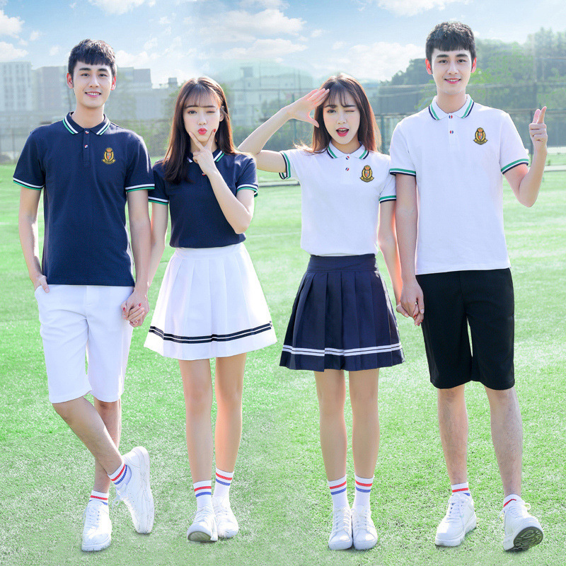 校服套装中学生毕业班服夏季短袖初高中生大学生学院风运动会服装