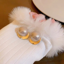 法式优雅珍珠几何耳环时尚个性设计感耳钉小众轻奢气质耳饰批发女