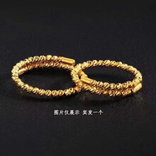 新款沙金爆闪金珠细圈戒指饰品 弹力记忆开口戒指 女款时尚指环