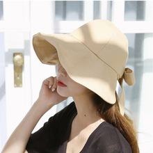 帽子女春秋韩版潮遮阳帽时尚百搭防紫外线大沿帽夏季可折叠太阳帽
