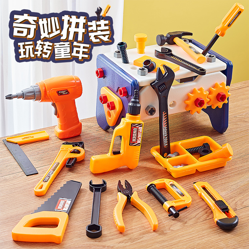 Children's New DIY Toolbox Assembled Screw Electric Drill Repair Tool Boy Play House Toy