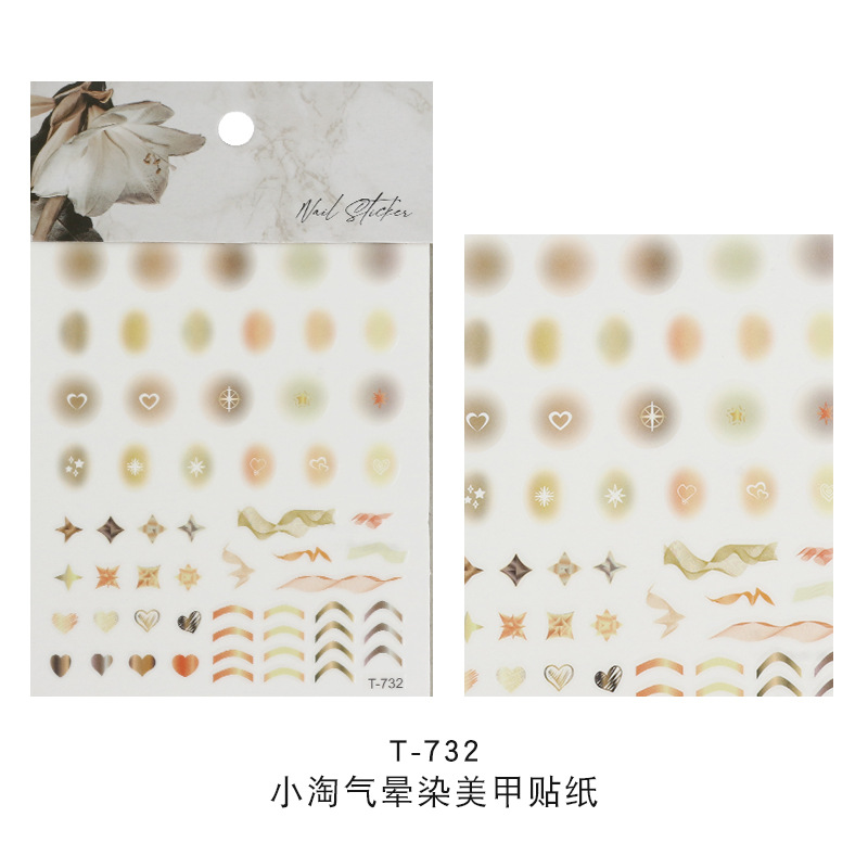 Nail Stickers Wholesale Korean Blooming Stickers Nail Flower Girlish Fresh Nail Stereo Nails Decals