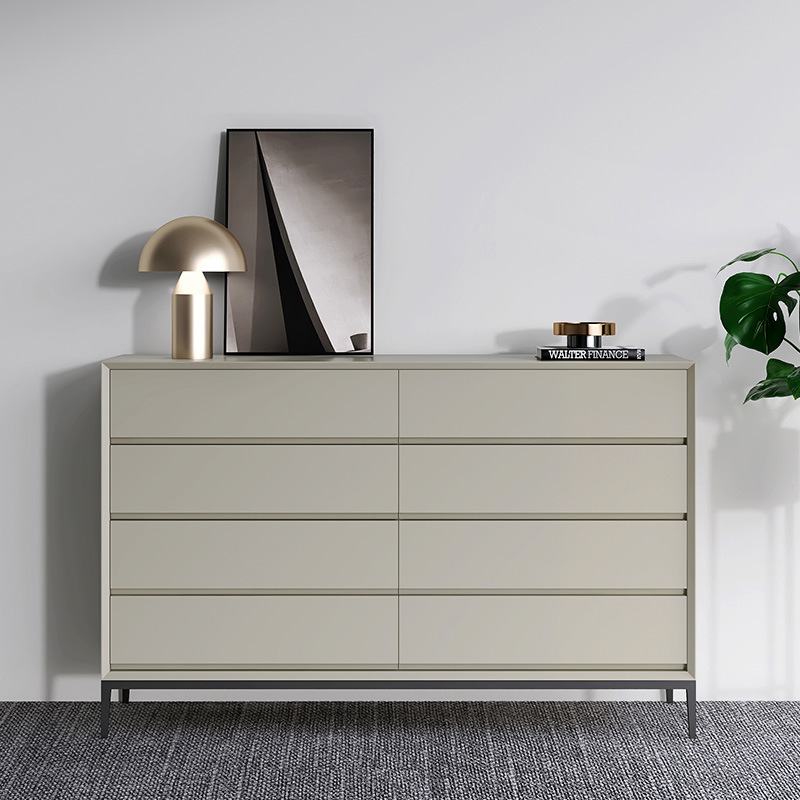 意式极简八斗柜烤漆简约现代客厅实木储物餐边柜卧室床尾收纳柜子