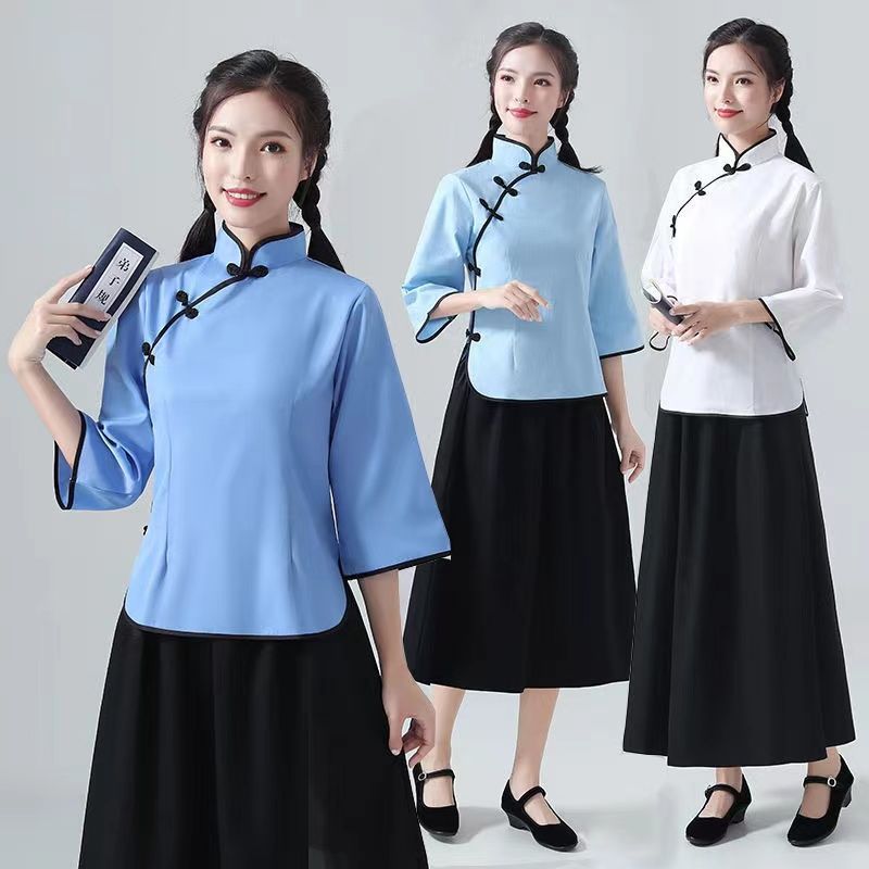 民国学生装大小姐五四运动演出服学生装复古毕业照服装舞台服班服