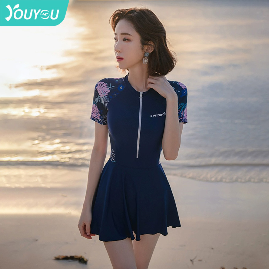 游泳衣2024新款女夏网红风遮肚微胖女孩游泳馆专用运动游泳装批发