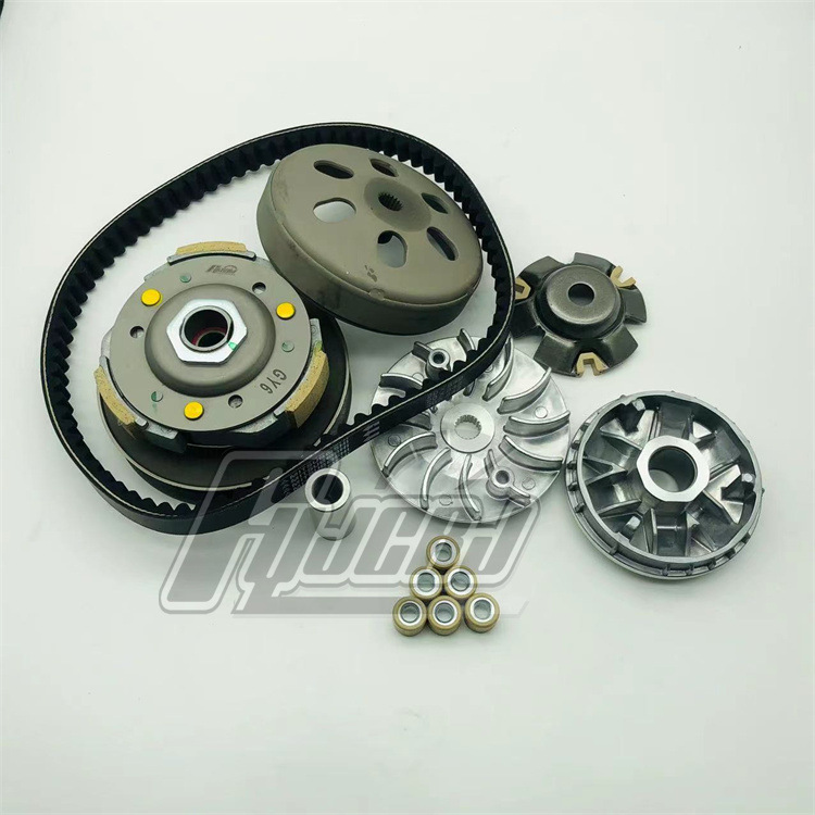 踏板摩托车豪迈gy6125悦星宇钻前后皮带盘后从动轮离合器甩块总成