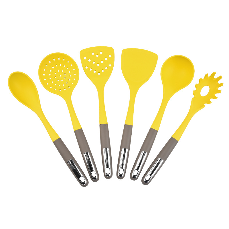 New Two-Color Silicone Shovel Non-Stick Pan Dedicated Spatula Home Spatula Hot Pot Spoon Soup Spoon Kitchenware Set