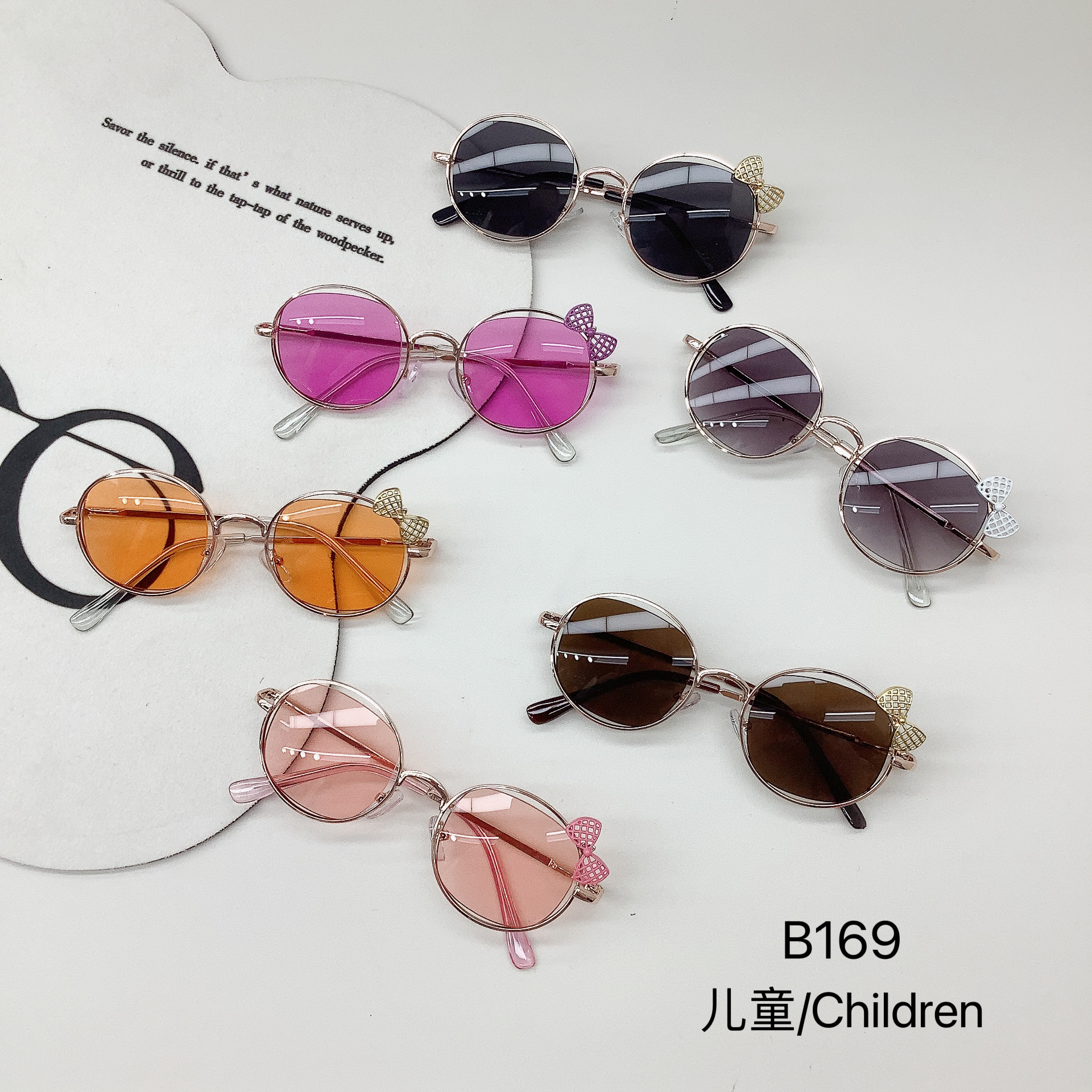 New Kids Sunglasses Cute Fashion Baby Sunshade Sunglasses Uv Protection Boys and Girls Bow Glasses