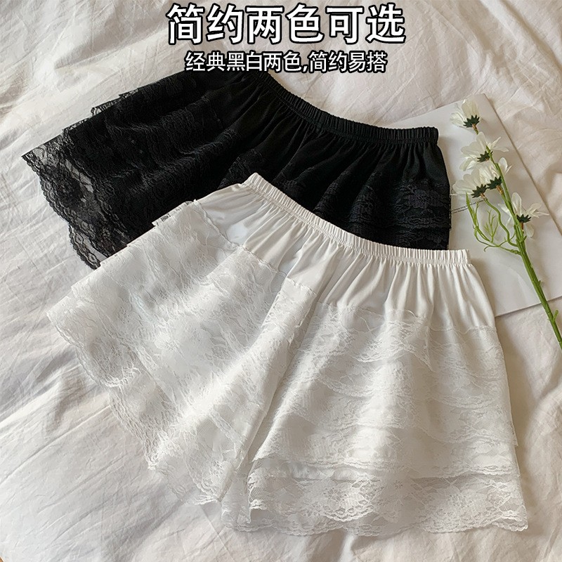 Jk Safety Pants Can Be Worn outside at Home Women's Anti-Exposure Non-Curling Loose-Fitting Underwear Panties Shorts White Lace Summer Thin