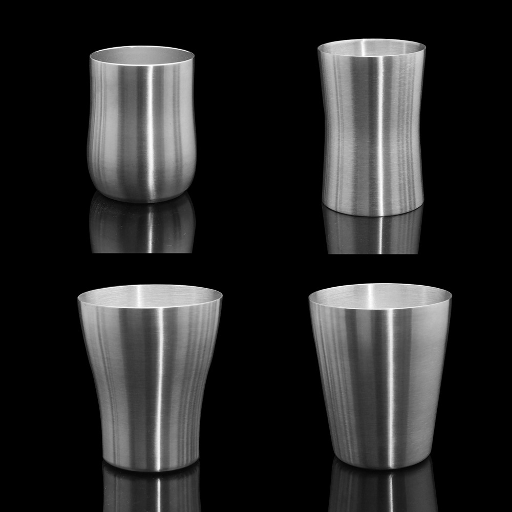 单层304不锈钢啤酒杯水杯户外防摔金属儿童刷牙漱口杯子包邮刻字