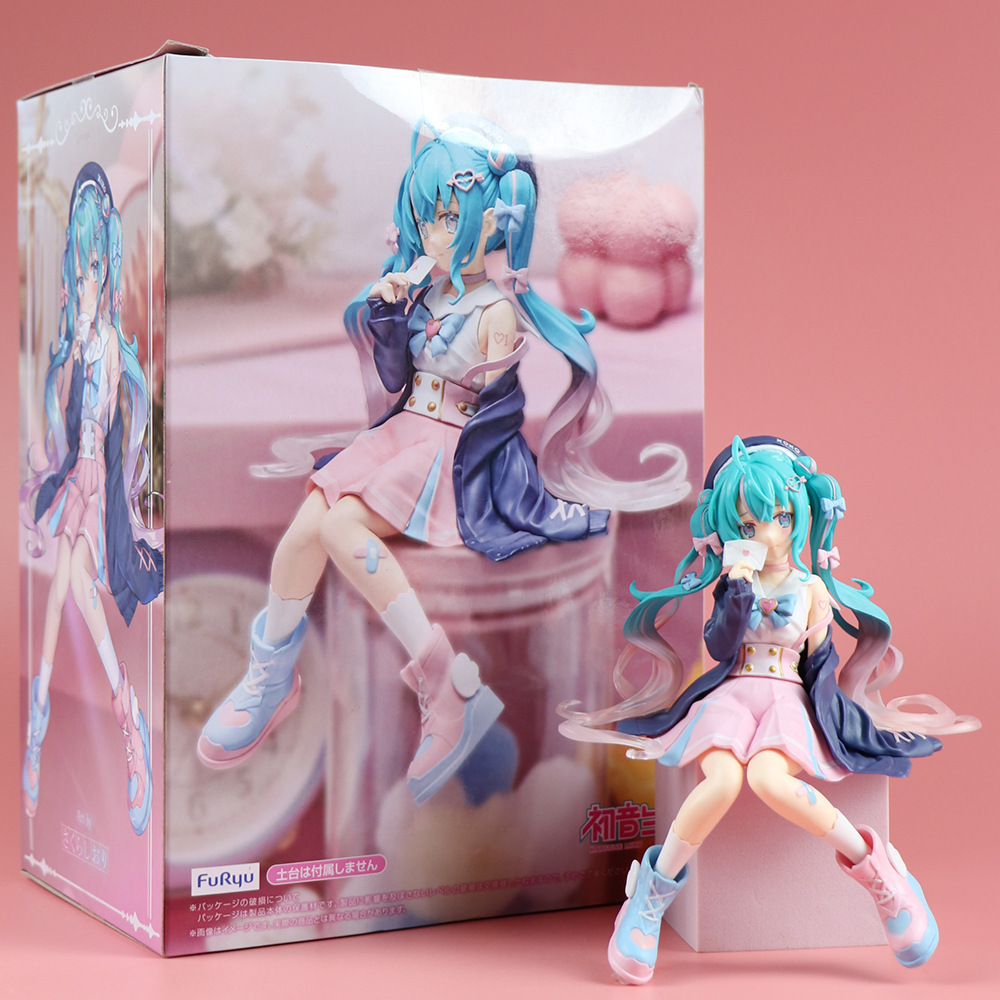 水手初音未来手办批发可爱粉色坐姿初音pvc手办潮玩摆件车载-阿里巴巴