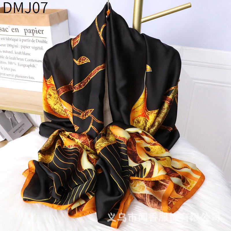New TikTok Hot Selling Li Jin Satin Scarf Silk Scarf Women's All-Match Thin Autumn and Winter Decoration Scarf Outer Wear Cheongsam Shawl
