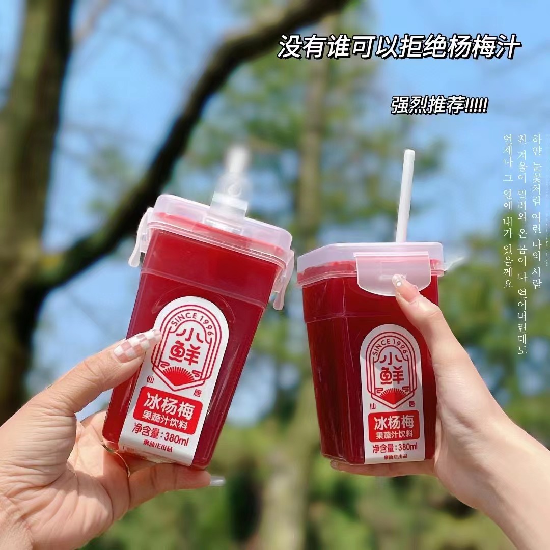 酸梅汤网红瓶装小鲜杨梅汁380ml*6瓶 整箱批发夏季饮品冰镇水果汁
