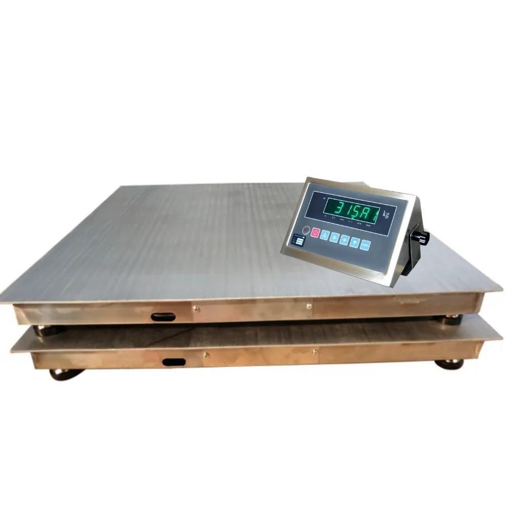 3吨304不锈钢地磅led背光显示表面拉丝工艺处理带rs232串口