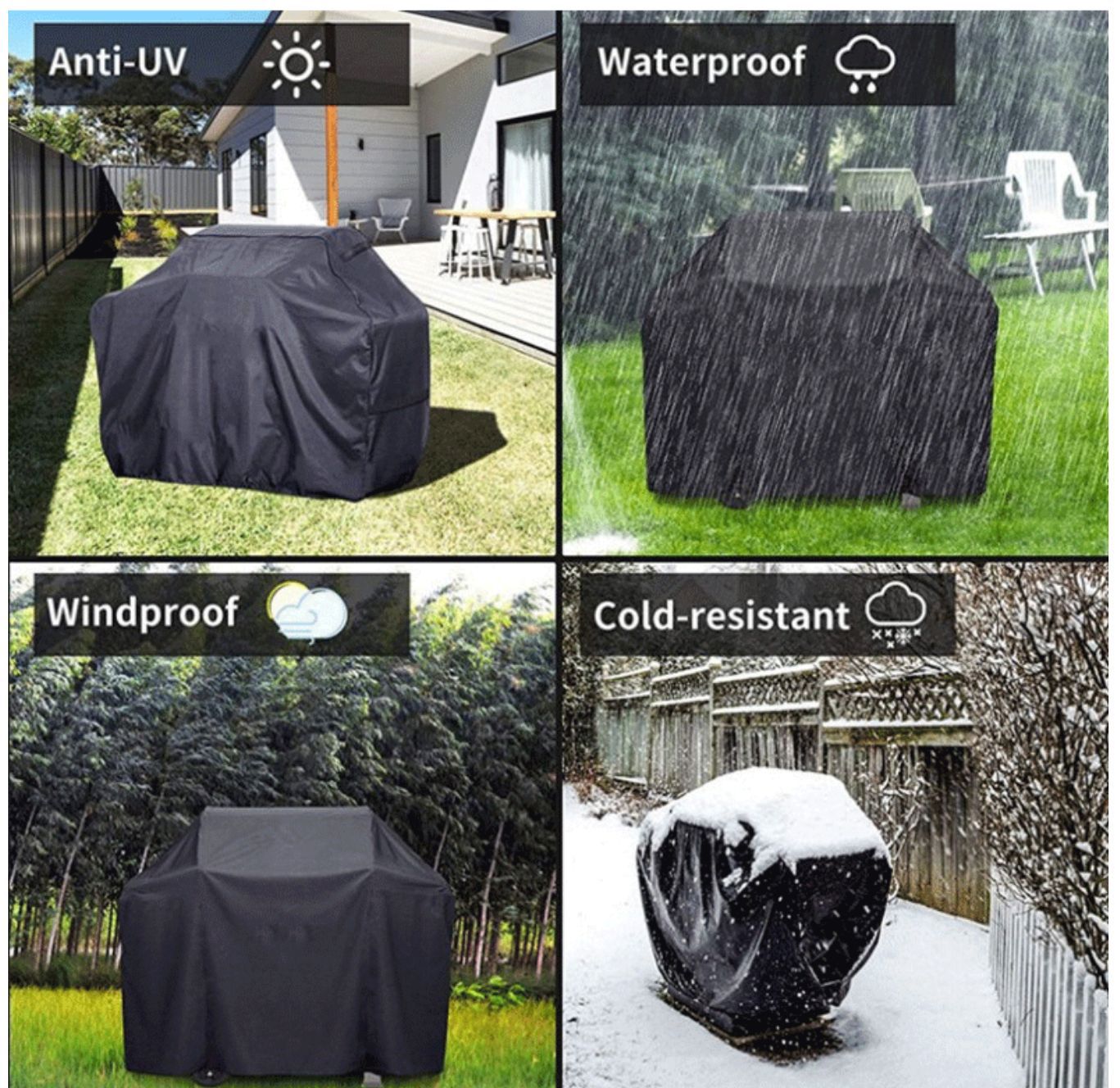 Amazon Hot 210d Oxford Cloth Outdoor Barbecue Stove Dust Cover Oven Cover Dustproof Sun Shield Pibq Cover