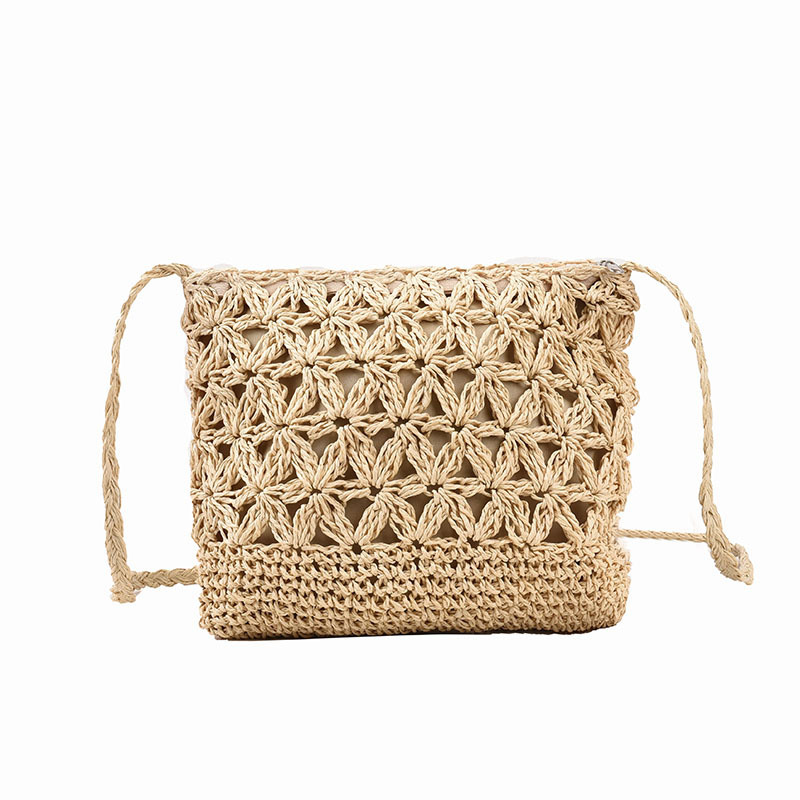 2023 Simple round and Square Windmill Small Bag Straw Bag Summer Woven Bag Women's Shoulder Portable Messenger Bag Women