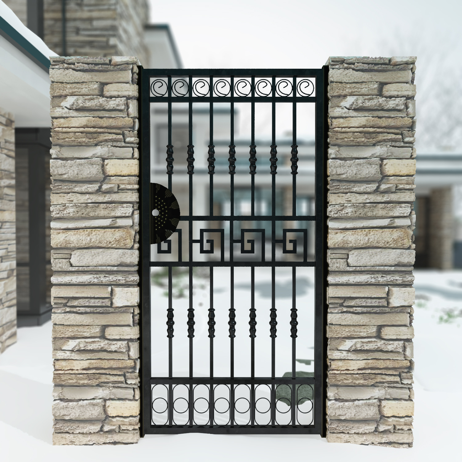 别墅门铁艺庭院大铁门院子推拉门欧式简约单院门花园农家乐自建房