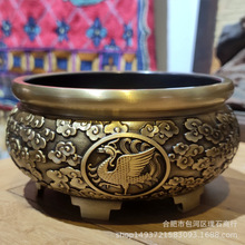 仿古色 祥兽 十二生肖 黄铜六脚炉 铜器香炉工艺品