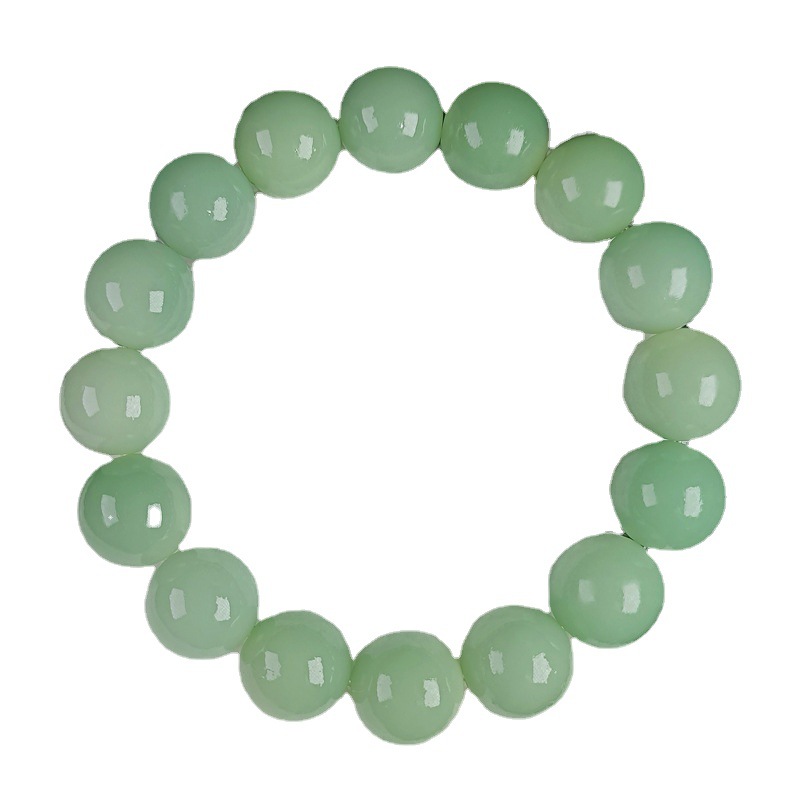 Natural White Jade Bodhi Bracelet Floating Flowers Pliable Temperament More than Sapphire Landscape Material round Beads Cultural Artifact Prayer Beads Bracelet Wholesale