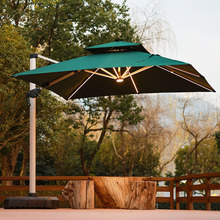 户外遮阳伞庭院花园太阳伞露台室外摆摊伞太阳能灯条罗马伞大伞