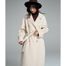 【盛都】冬新法式复古优雅风纯色大气场高级感长款羊毛大衣外套
