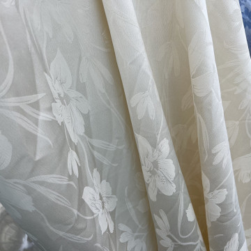 厂家直销秋春新中式国风旗袍面料 仿醋酸面料暗纹荷花汉服连衣裙