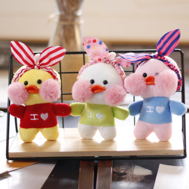 网红可爱萌玻尿酸鸭子挂件毛绒玩具公仔迷你小黄鸭包包挂饰钥匙扣