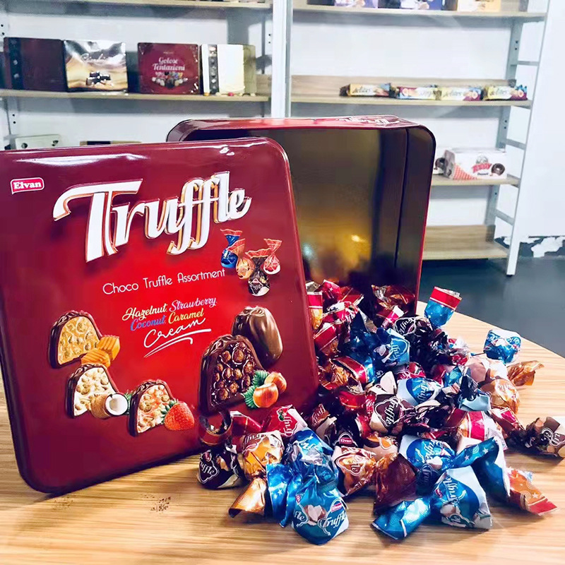 土耳其进口elvan奶罐糖榛仁味夹心牛奶巧克力糖果年货喜糖礼盒装