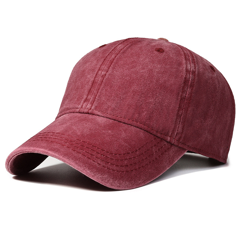 Worn Looking Washed-out Hat Men's and Women's Retro Baseball Street Soft Peaked Cap Curved Brim European and American Style Versatile Student Casual Hat