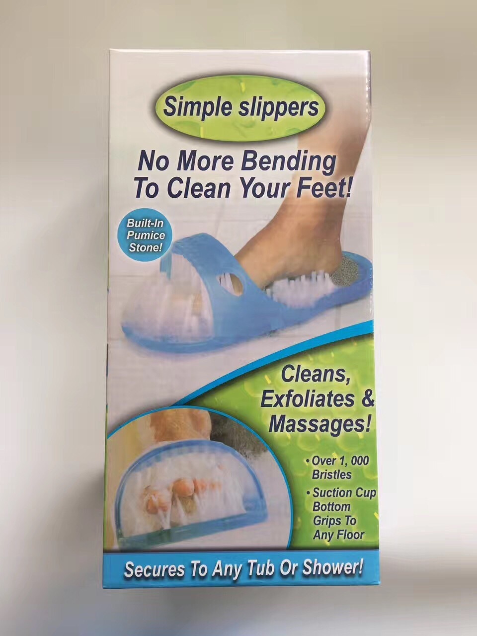 Lazy Foot Massager Foot Washing Slippers with Suction Cup Bathroom Bath Foot Rubbing Peeling Massage Slippers