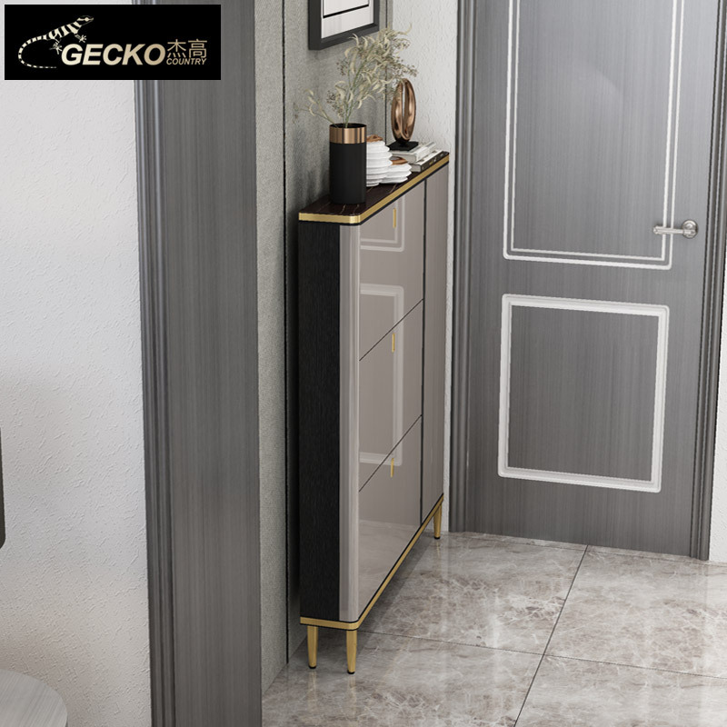 鞋柜超薄家用门口翻斗省空间现代简约轻奢岩板入户大容量17cm
