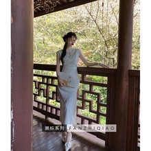 范智乔/pm:黑标系列x翠竹藏幽新中式收腰流苏旗袍