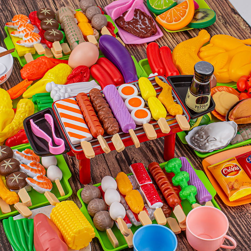 cross-border play house barbecue toys children bbq barbecue suit kitchen barbecue kebabs simulation food good smell stick