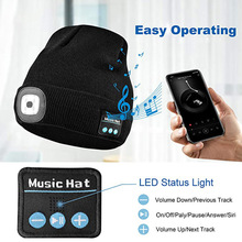 Winter Hat Music LED Light Hat Sports Running Wireless跨境专