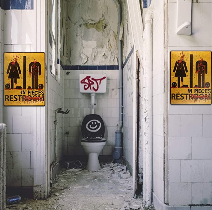 万圣节贴纸恐怖厕所门贴纸亚马逊爆款恐怖贴画浴室瓷砖玻璃墙贴