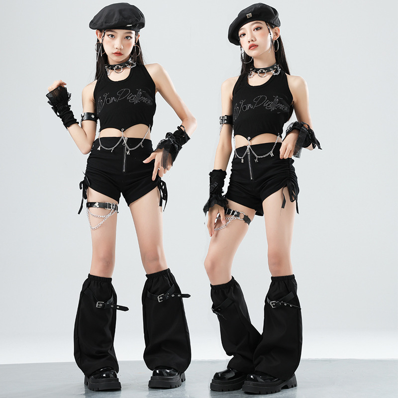 女童爵士舞服装潮酷时髦模特走秀街舞潮服儿童演出服舞蹈服表演服