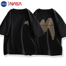 NASA联名美式复古纯棉短袖t恤男夏季潮牌宽松大码半袖打底衫上衣