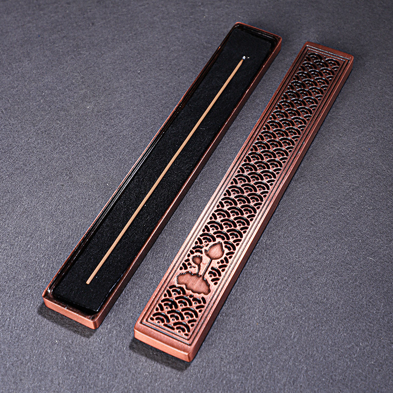 Ebony Incense Box Household Indoor Cable Joss-Stick Stove Joss-Stick Base Incense Holder Agarwood and Incense Burner Sandalwood Alloy Wire Joss-Stick Box Ornaments