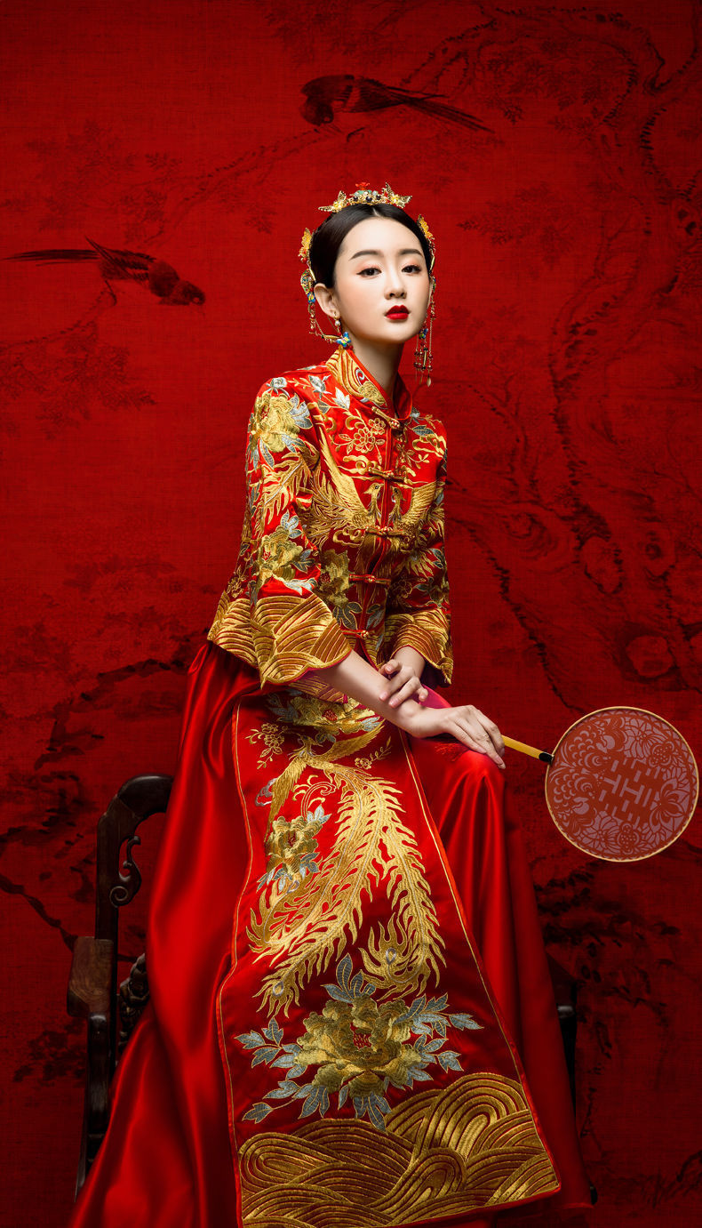 秀禾服新款新娘结婚礼服嫁衣中式婚纱年新款刺绣龙凤褂女婚服