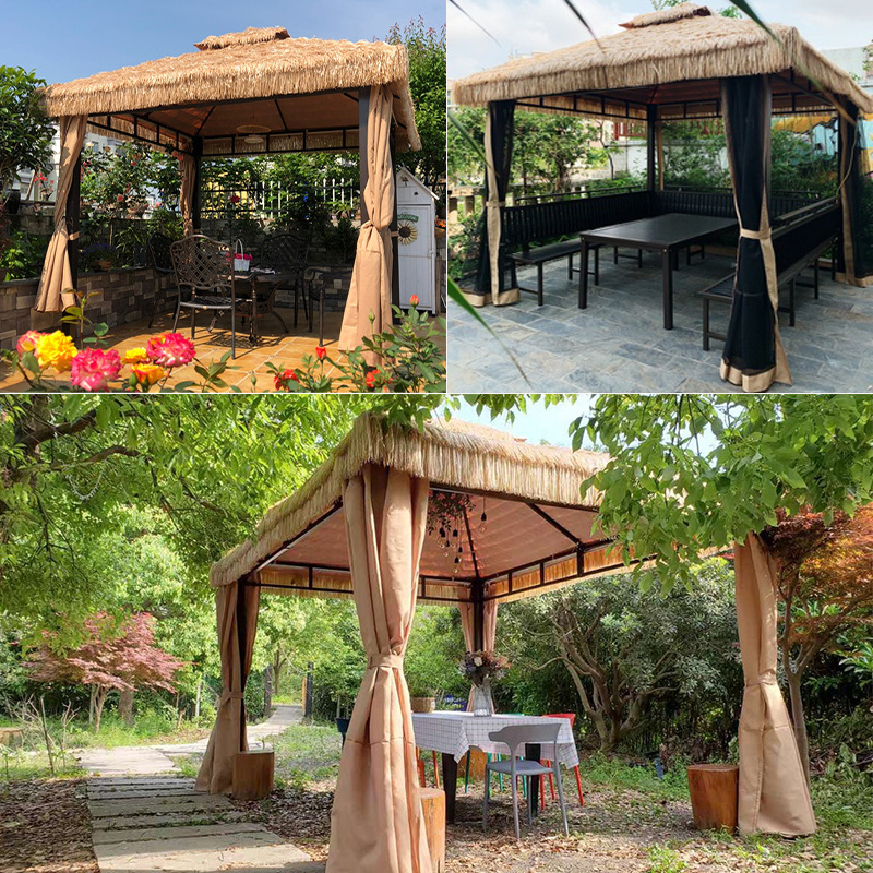 茅草亭子户外庭院花园凉亭稻草遮阳棚雨棚农家乐帐篷民宿休闲凉棚