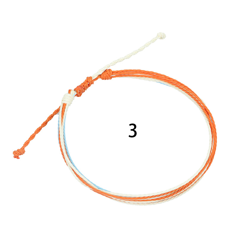 Amazon Hot Boho Waterproof Wax Line Braided Anklet Factory in Stock European and American Summer Surfing Foot Chain