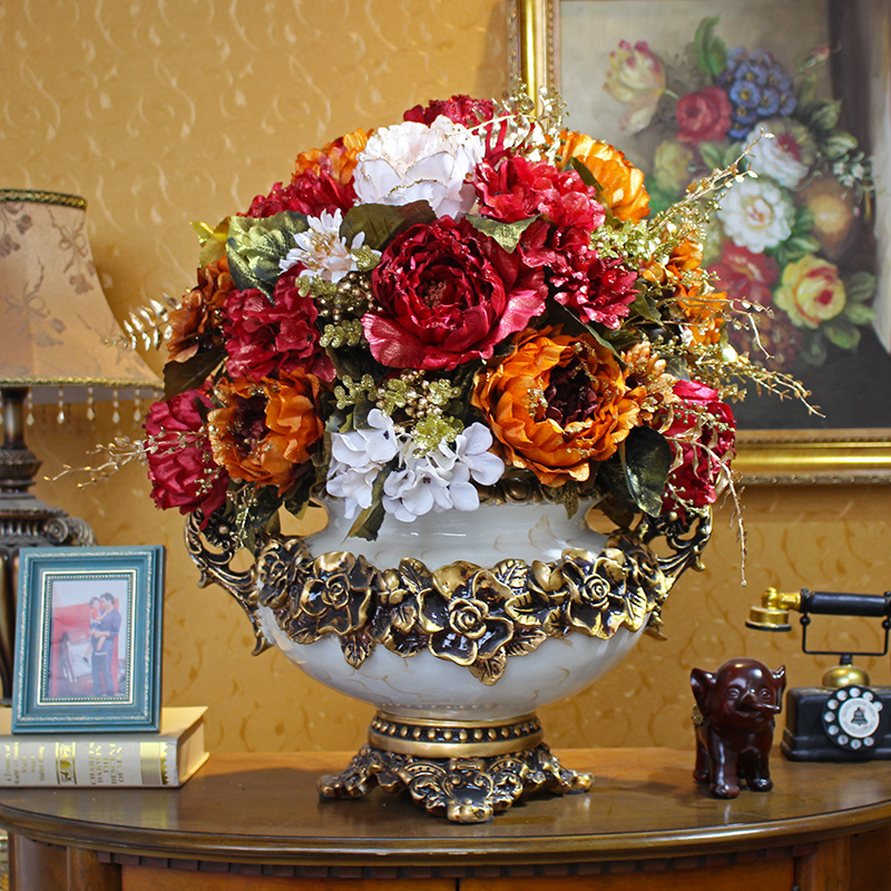 林夏欧式花套装客厅餐桌玄关摆设花艺家居装饰花整体插花花艺