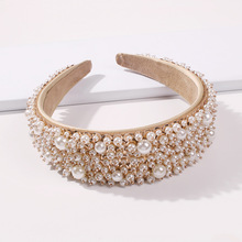 Handmade Imitation Pearl Hairband Women Elegant White Full跨