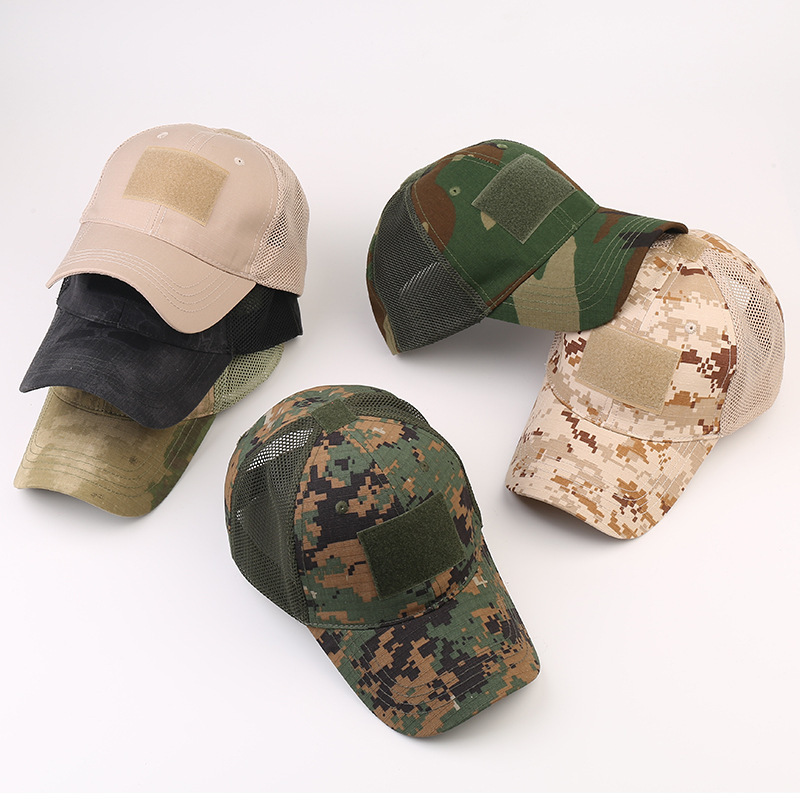 Military Fans Outdoor Tactical Cap Peaked Cap Frog Suit Mesh Plate Cap Sun Hat Baseball Cap Adjustable CP Camouflage Hat in Stock