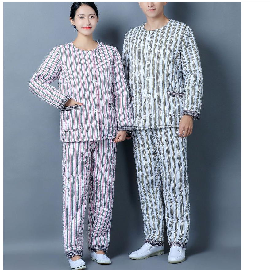 病号服棉袄条纹冬棉服加厚保暖病人服长袖男患者服女睡衣棉衣医院