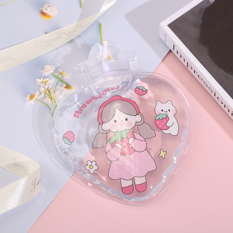 New Creative Cartoon Hot Water Bag Water Injection Large Heart Transparent Hot-Water Bag Portable Warm Belly Mini Hot Water Bag